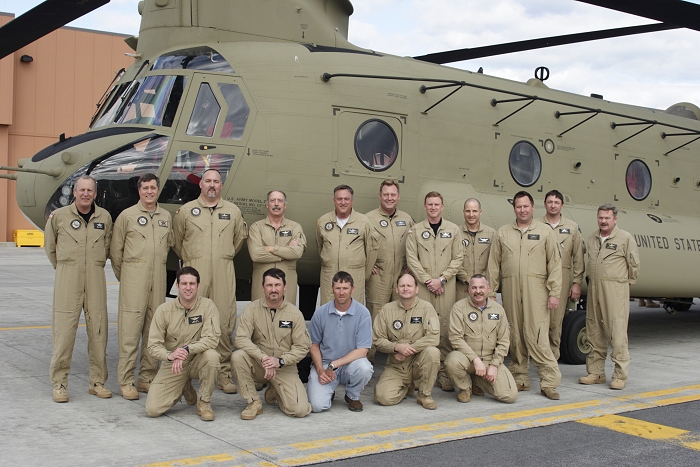 Personnel assigned to the New Equipment Training Team (NETT) providing flight instruction to the various CH-47F units as the F model was fielded around the world.
