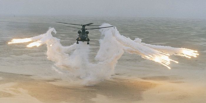 Angel Wings watch over the CH-47 Chinook.