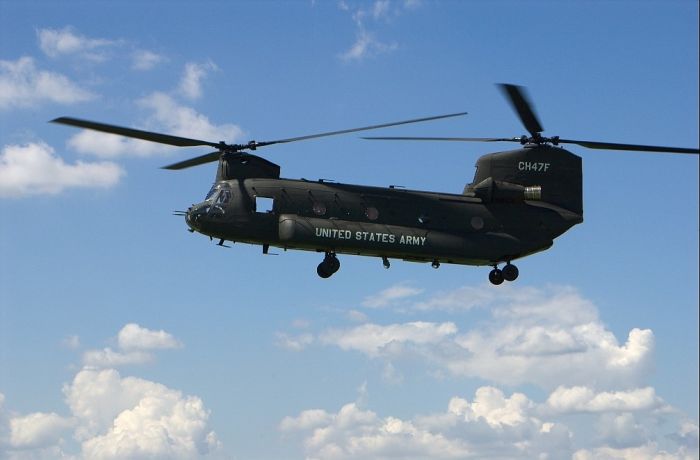 Boeing's only two CH-47F model Chinook helicopters.