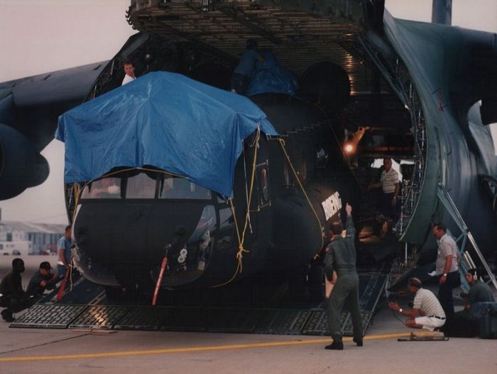 Boeing CH-47 helicopter - C5 Galaxy air transportable.