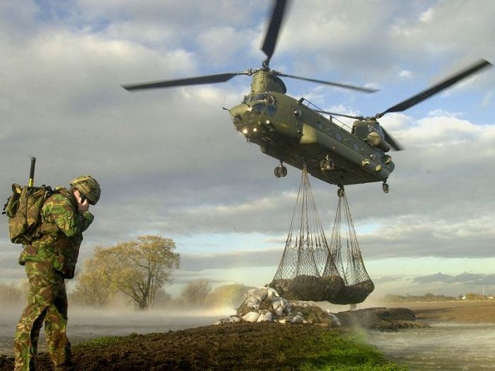 British MkII Delivering flood supplies.