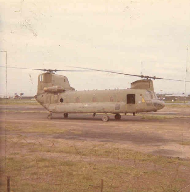 64-13108 departing on it's last flight out of Phu Loi in the Republic of Vietnam - 1970.