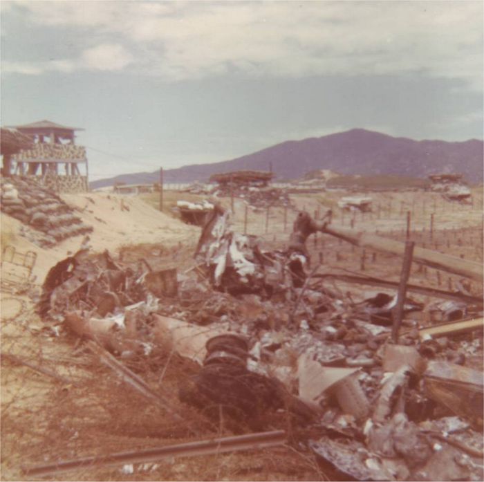 The crash site of Chinook helicopter 64-13116 in the Republic of Vietnam.