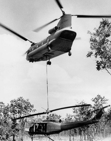 64-13137 recovering a downed UH-1 Huey in Vietnam, date unknown.