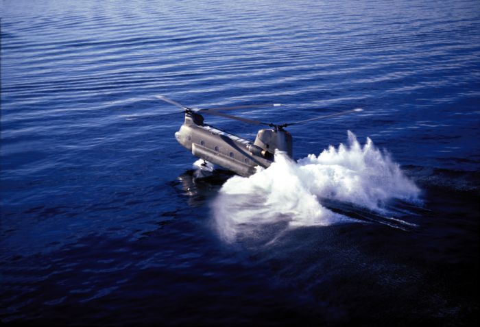 65-07980 conducts a run-on water landing on Lake Samammish just east of Seattle.