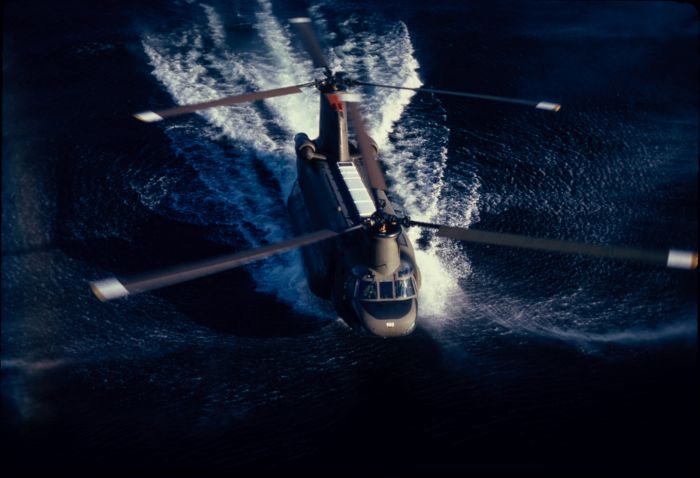 December 1976: 65-07980 conducting water landings and piloted by CW4 Doug Houser and Lt. Jackie Reaves. The landings were performed on Lake Samammish east of Seattle, Washington.