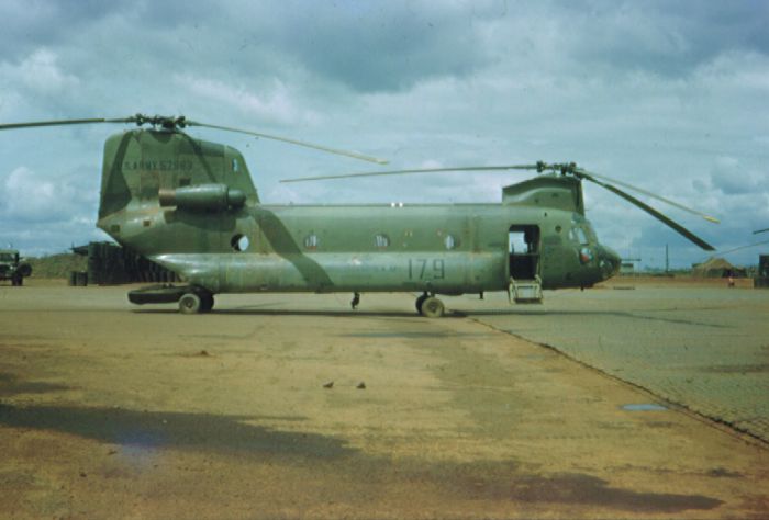 CH-47A 65-07983 while assigned to the  179th Assault Support Helicopter Company (ASHC).