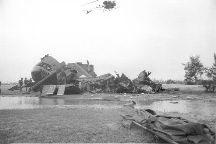 66-19032 at the crash site in the Republic of Vietnam.