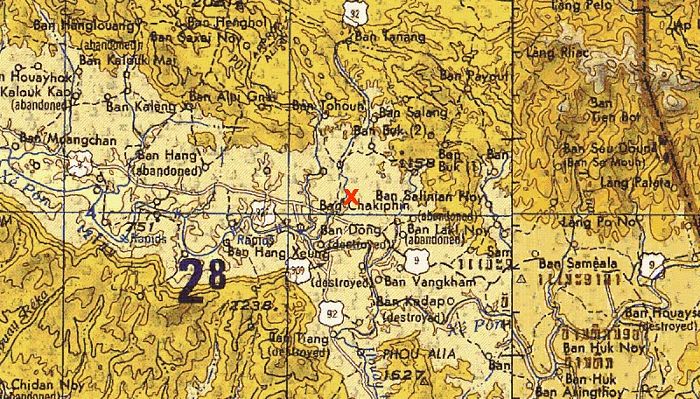A map showing the approximate location of the crash site of 67-18506.