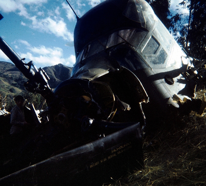 CH-47C Chinook helicopter 67-18512 at the crash site in Peru.