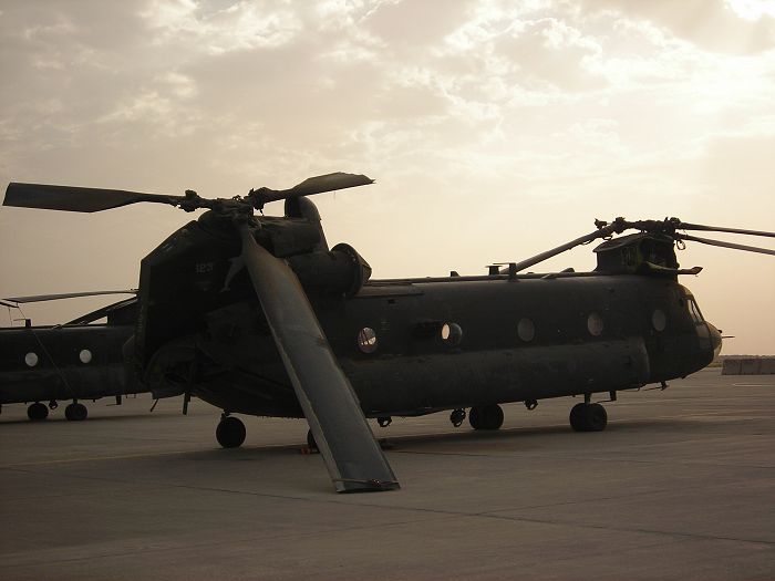 A view of 83-24123 after it was taxied into another aircraft at Bagram, Afghanistan, on 10 August 2007.