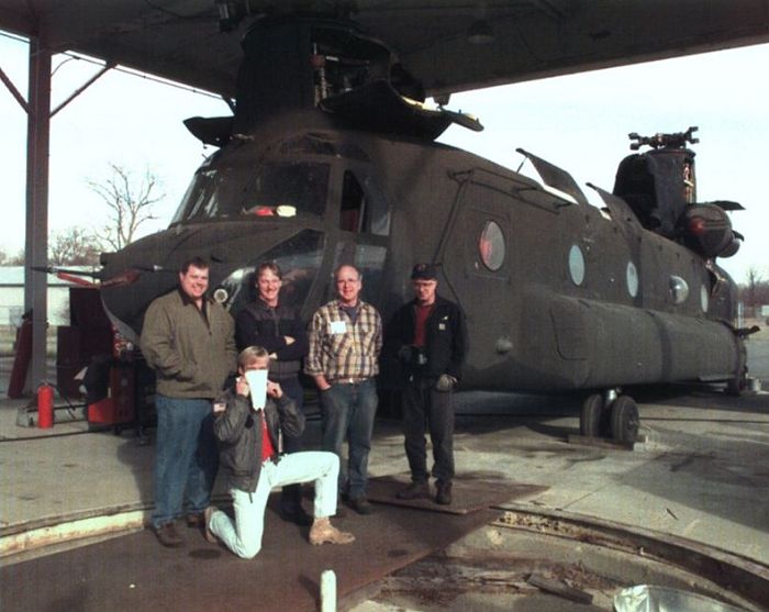 Some of the crew working on 84-24156 at the Aberdeen Proving Grounds in Maryland, date unknown.