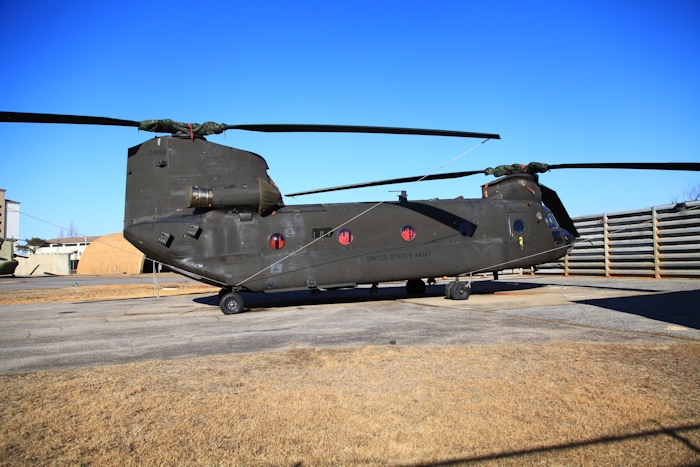 4 February 2014: 84-24158 resting on the ramp at Desiderio Army Airfield (RKSG or A-511), Camp Humphreys, Republic of Korea, as the D model fleet assigned to B Company - "Innkeepers", 3rd Battalion, 2nd Aviation Regiment, undergoes a Foreign Military Sale (FMS) to the Republic of Korea. The Korean government purchased the 14 aircraft assigned to the Innkeepers for approximately $3,000,000 each as is, with five spare GA-714A engines and some various parts.