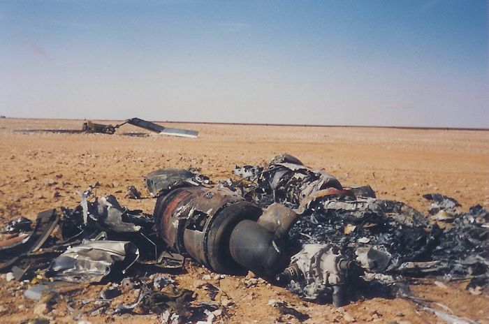 84-24177 at the crashsite in Saudi Arabia.