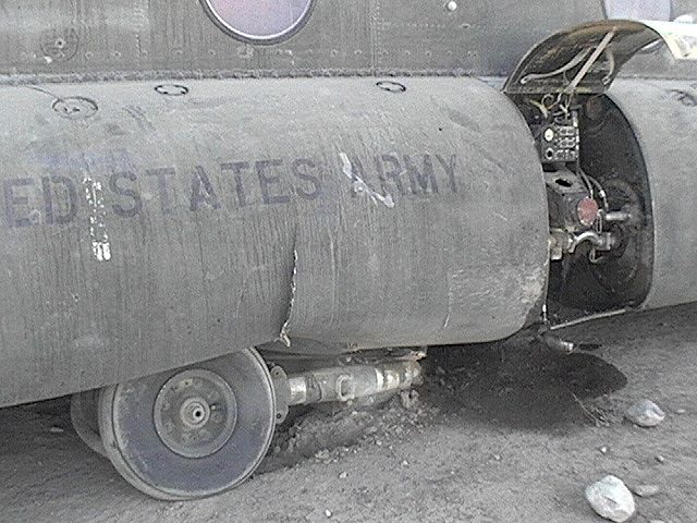 86-01669 at the crash site in Afghanistan.