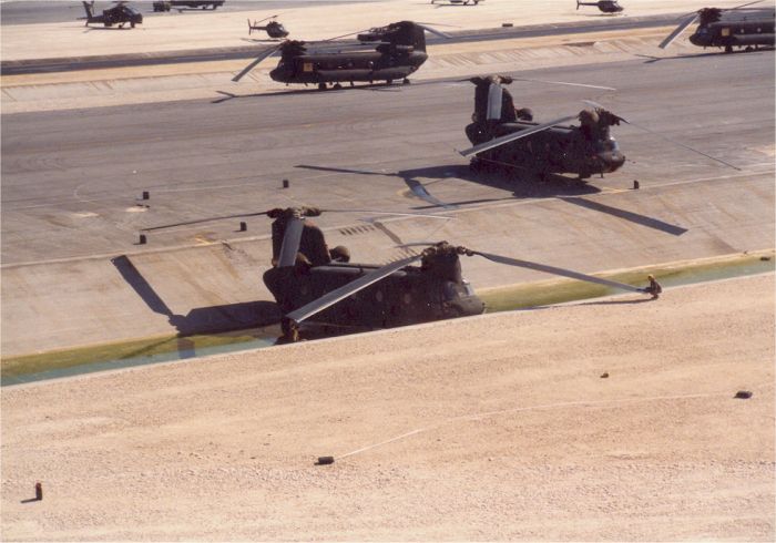 CH-47D Chinook helicopter in the ditch in Saudi Arabia.