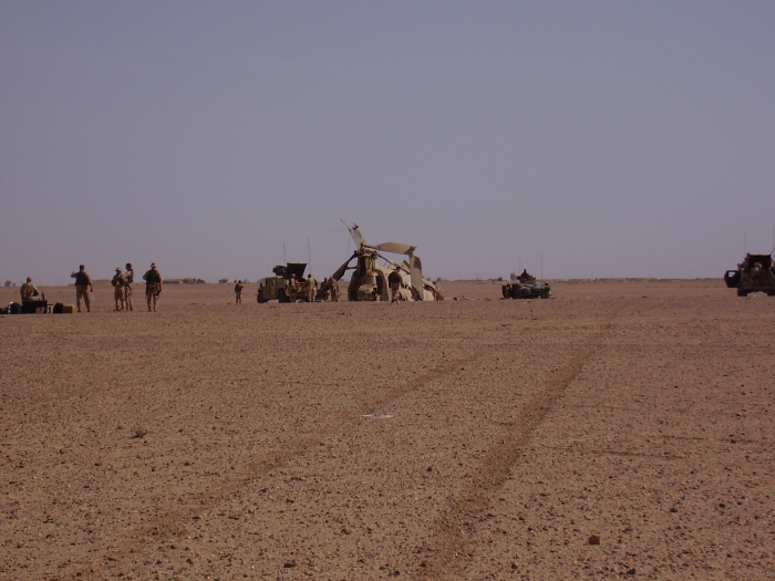 CH-47D Chinook helicopter at the crash site.