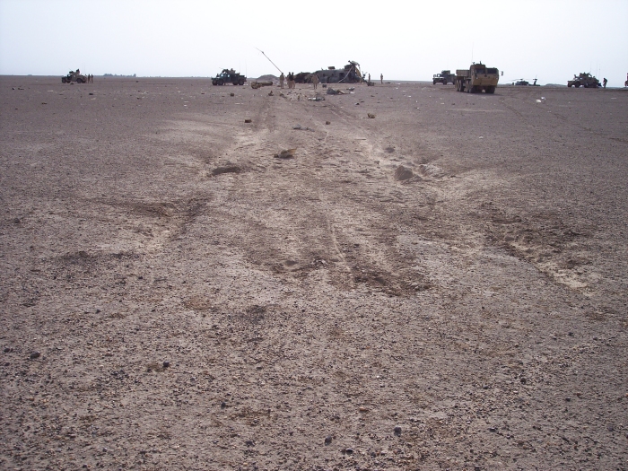 CH-47D Chinook helicopter at the crash site.