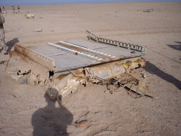 CH-47D Chinook helicopter at the crash site.