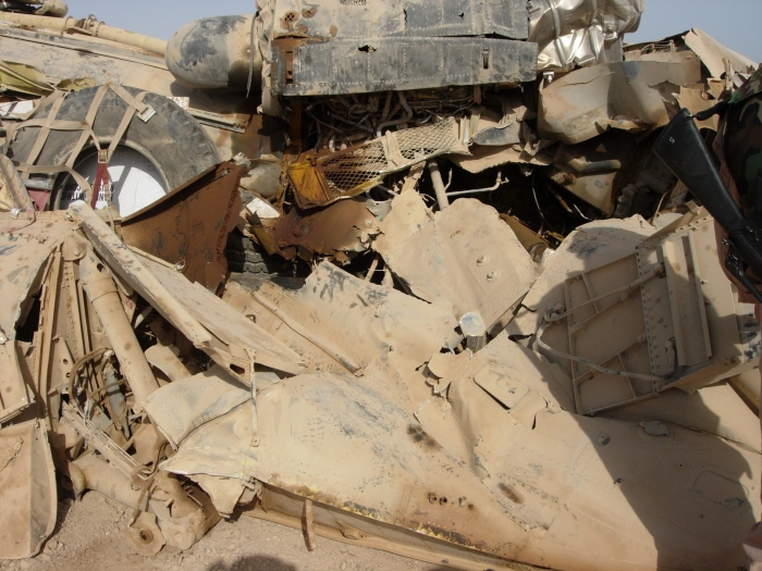 CH-47D Chinook helicopter at the crash site.