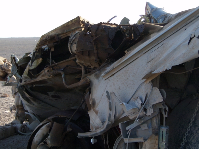 CH-47D Chinook helicopter at the crash site.