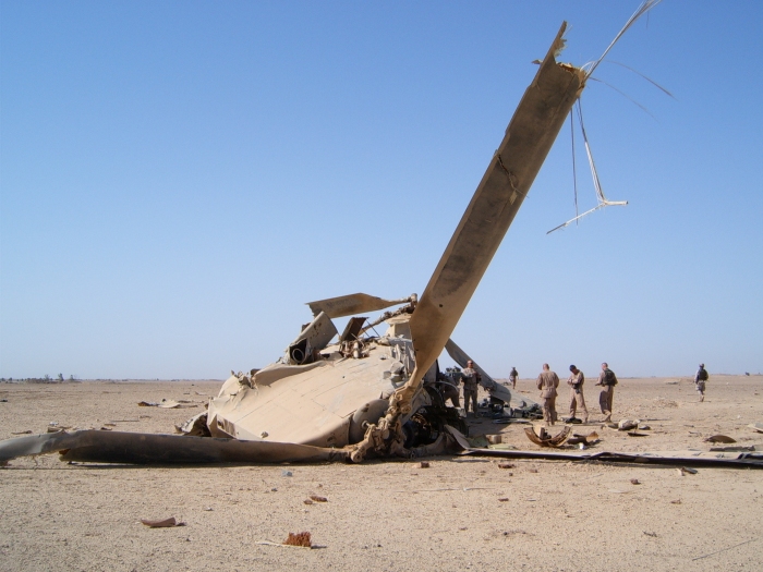 CH-47D Chinook helicopter at the crash site.