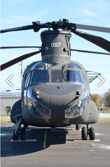 CH-47D Chinook helicopter 88-00097 sitting at Madison Executive Airport (KMDQ), Meridianville, Alabama, during the auction process as it went up for sale to the highest bidder on the commercial market.