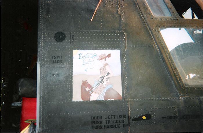 Chinook helicopter 88-00103 with the nose art of "Baghdad Betty".