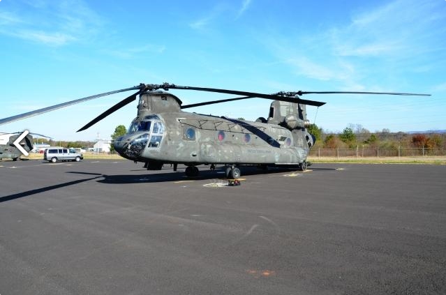 CH-47D Chinook helicopter 88-00109 sitting at Madison Executive Airport (KMDQ), Meridianville, Alabama, during the auction process as it went up for sale to the highest bidder on the commercial market.