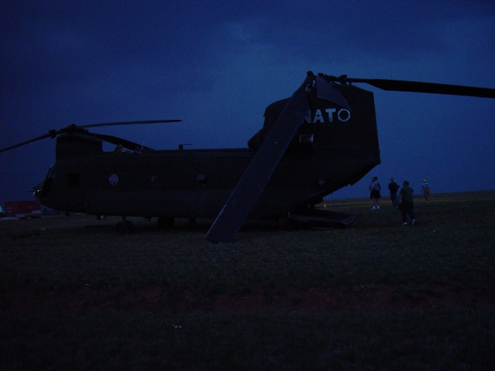 6 July 2002: Sitting in the grass at Camp Bondsteel, Serbia, this photograph shows 89-00138 shortly after the accident.