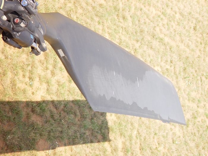 JJuly 2002: A view of the top of a forward rotor blade at the root end.