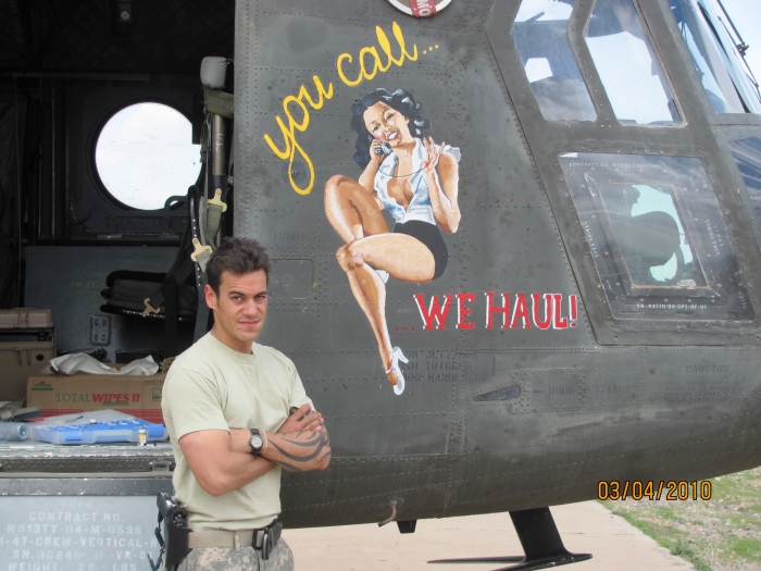 The Nose Art on CH-47D Chinook helicopter 89-00144 as of March 2010.