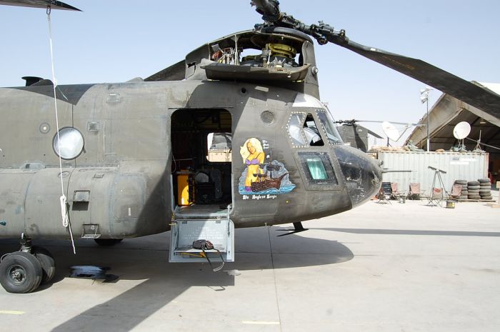 The Nose Art of Chinook helicopter 89-00150, January 2009.