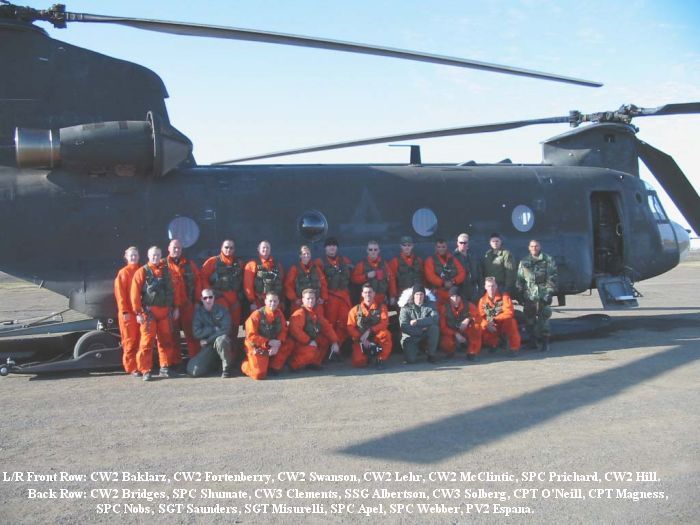 89-00167 and the members of First Flight Platoon on the platoon fly-away training mission to Barrow, Alaska, 29 July 2002.