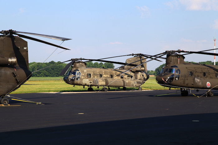 CH-47D Chinook helicopter 89-00168 resting on the ramp at Summit Airport, Middletown, Delaware.