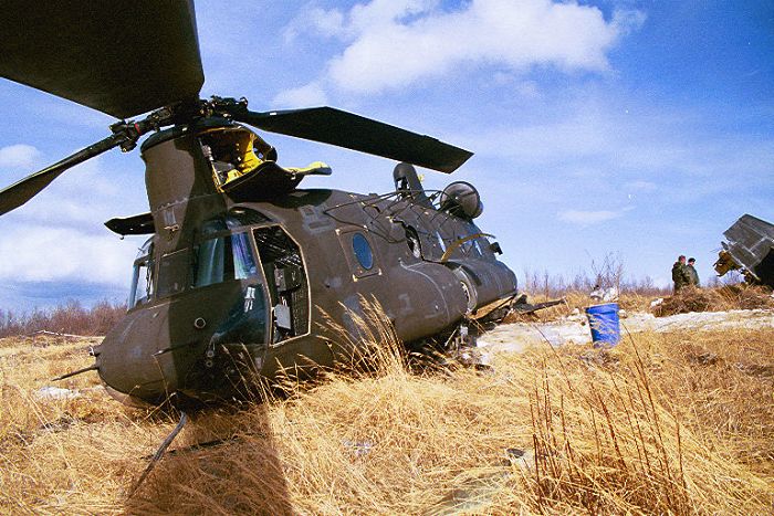 90-00183 at the crash site in Alaska.