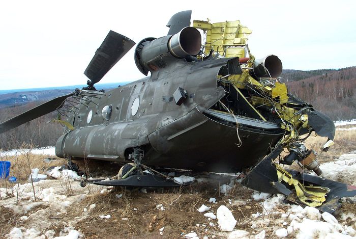 90-00183 at the crash site in Alaska.