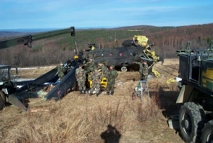 90-00183 at the crash site in Alaska.