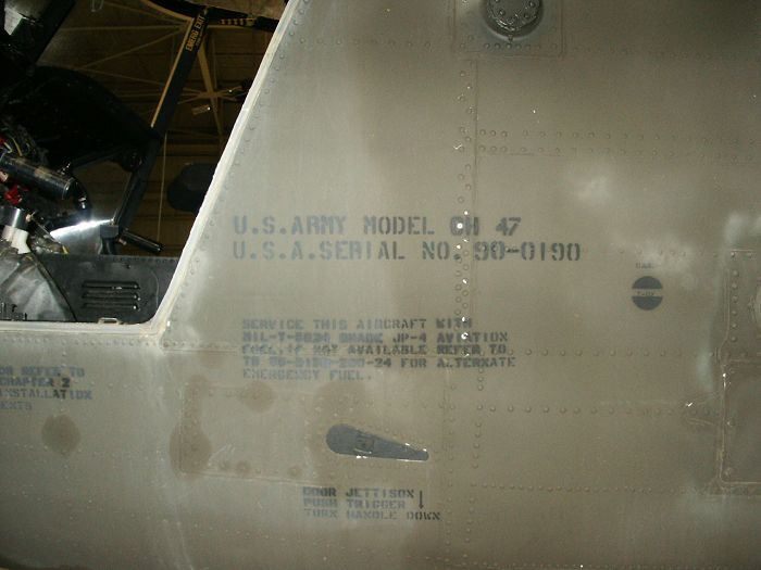 The markings on the left front side of 90-00190 just aft of the cockpit revealing the identity of the aircraft.