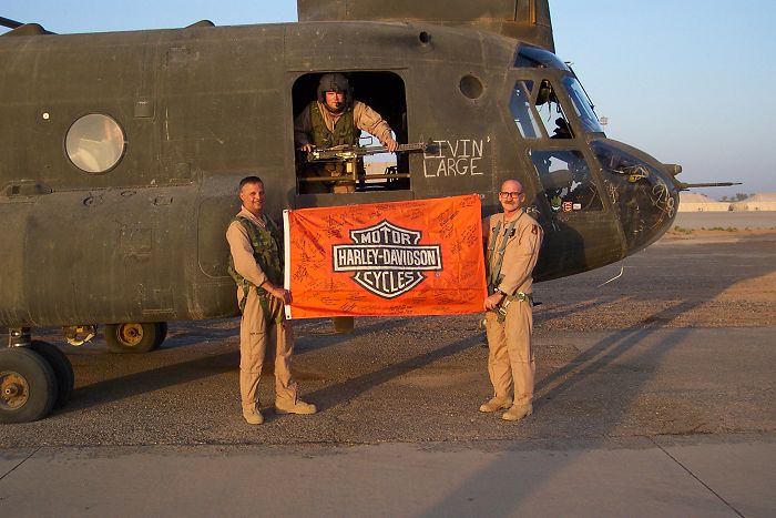 90-00211 and the Harley Boys, SFC Gene Mash (left), SGT Charlie Ross (center), 1ST SGT Tom Doyle (right).