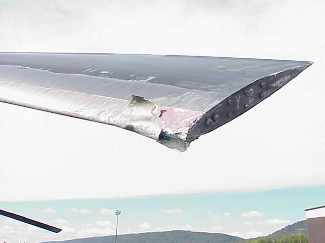 Boeing CH-47D Chinook 91-00233 at the accident site showing the damage caused by the swashplate failure.