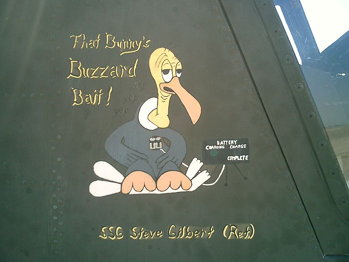 The nose art of CH-47D Chinook helicopter tail number 91-00265 in the Iraqi desert during Operation Iraqi Freedom.