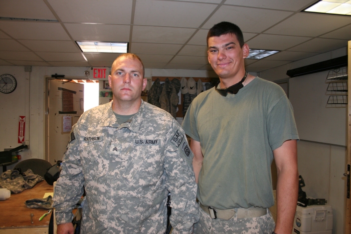 August 2009: SGT Rodger Rathbun, Flight Engineer / Flight Engineer Instructor and SPC Eric Hover, Crew Chief, on 06-08718 while deployed to Afghanistan.