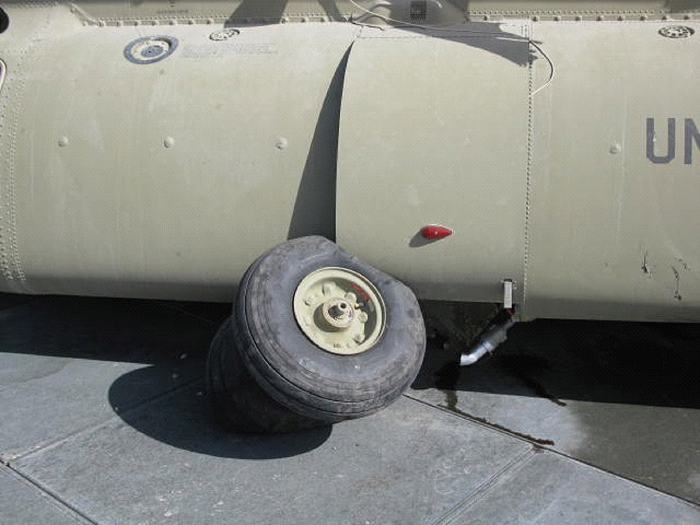 CH-47F Chinook helicopter 08-08042 after it was airlifted to Kandahar.