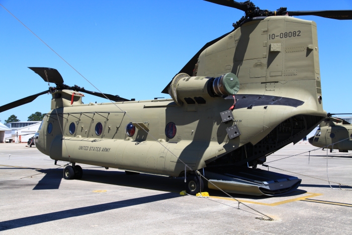 9 April 2012: CH-47F Chinook helicopter 10-08082 at Hunter Army Airfield awaiting the ferry flight to Ladd Army Airfield (PAFB), Fort Wainwright, Alaska.