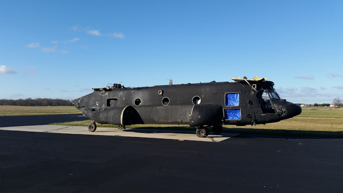 Summit Airfield, Delaware: MH-47G Chinook helicopter 08-03775 after the accident as of 28 March 2017.