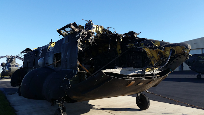 Summit Airfield, Delaware: MH-47G Chinook helicopter 08-03775 after the accident as of 28 March 2017.