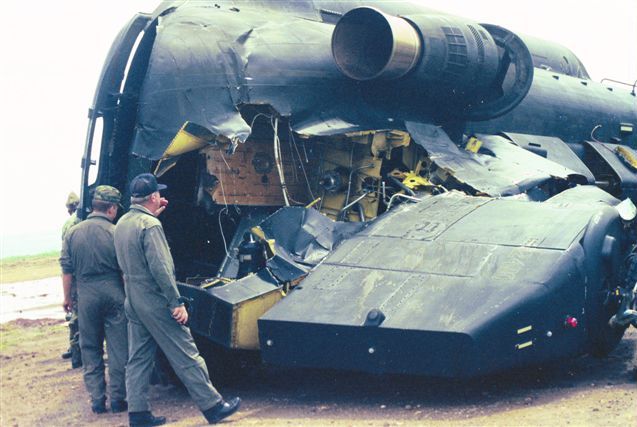 MH-47D Chinook 83-24110 at the crash site in Panama.