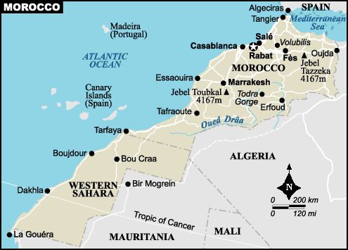 A map of Morrocco, circa 2002.