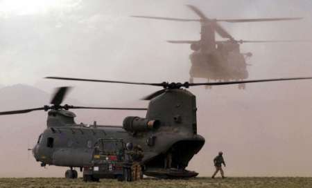 Royal Air Force Chinook helicopters from 27 Squadron.